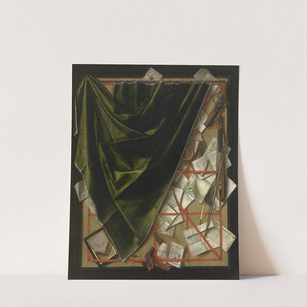 Trompe-l’oeil; Letter Rack with a Pocket Violin and a Pistol (1664) by Cornelius Norbertus Gijsbrechts