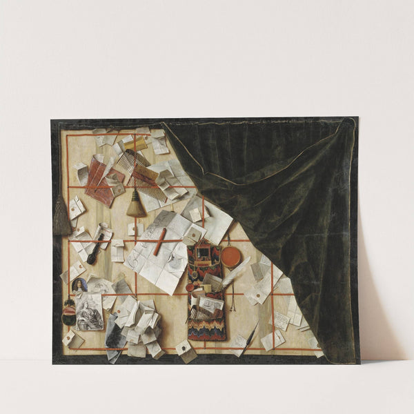 Trompe L'oeil Of A Letter Rack With Christian V's Proclamation by Cornelius Norbertus Gijsbrechts