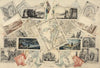 Trompe l’œil of a map of Italy and of etchings and scores (1834)