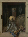 Trompe l’oeil of an open cupboard with precious vessels