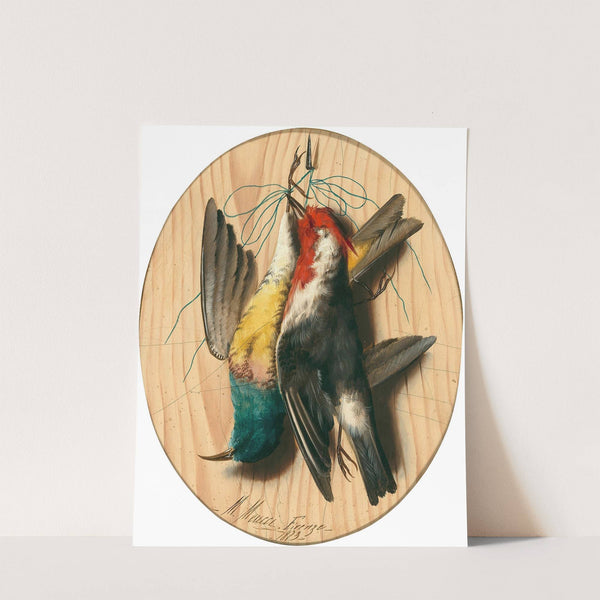 Trompe l'oeil, songbirds by Michelangelo Meucci