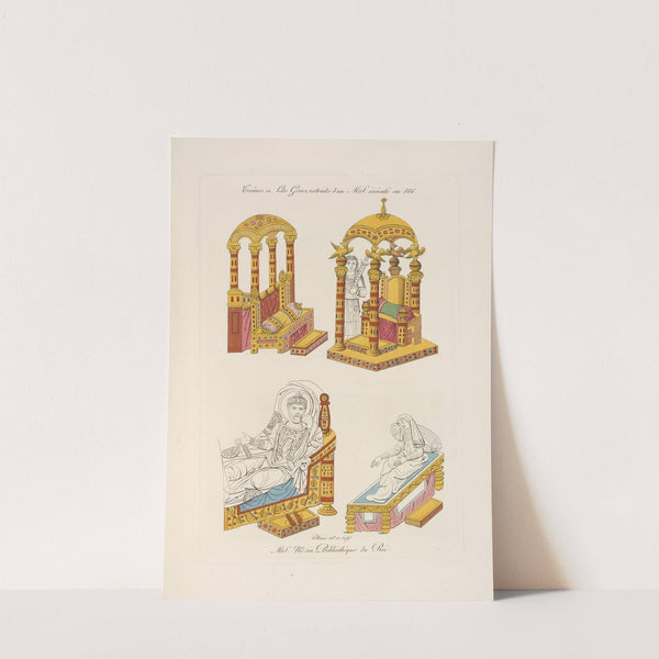 Trônes et lits grecs, extraits d'un MS. exécuté en 866. by Nicolas Xavier Willemin