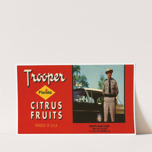 Trooper Florida Citrus Fruit Label (1930-1950)