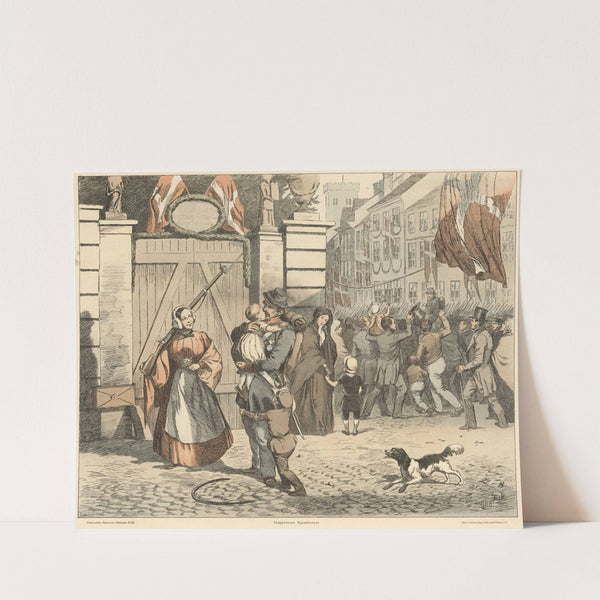 Troppernes hjemkomst. (The homecoming troops) by Karl Hansen Reistrup