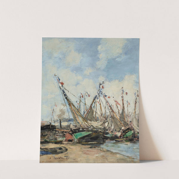 Trouville, le port, voiliers échoués (1890) by Eugène Boudin