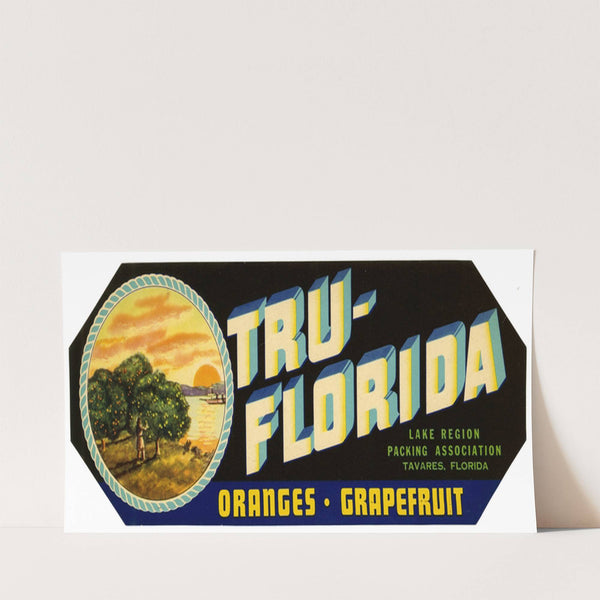 Tru-Florida Oranges and Grapefruit Label (1930-1950)