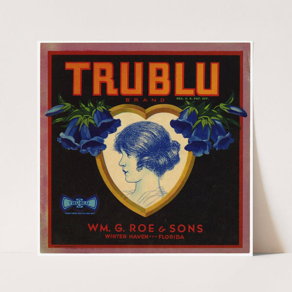TruBlu Brand Produce Label (1923)