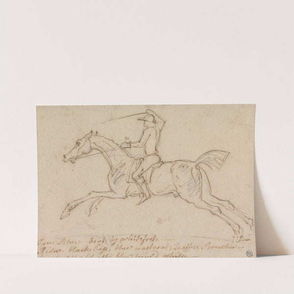 'True Blue Beat by Whitefoot'; Galloping to Left, with Jockey Up Whipping-On by James Seymour