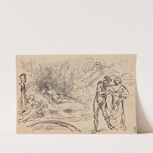 'Truth and delusion.' Composition sketch to allegorical scene by Stanisław Wyspiański