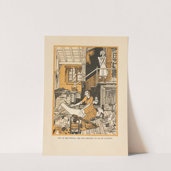 Try as she would, she was obliged to go on cutting by Jean de Bosschère