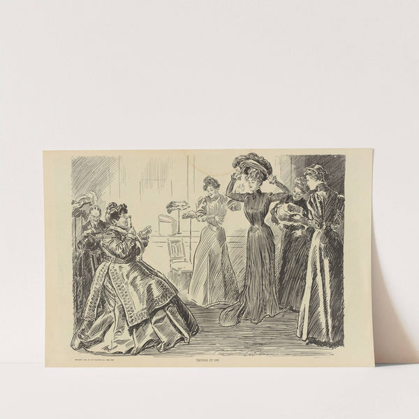 Trying it on (1900-1905) by Charles Dana Gibson