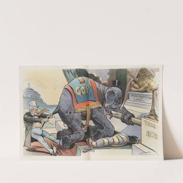 Trying to drag him from his altar and his idol by Louis Dalrymple