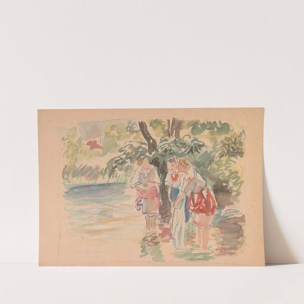 trzy kobiety brodzące w rzece by Ivan Ivanec