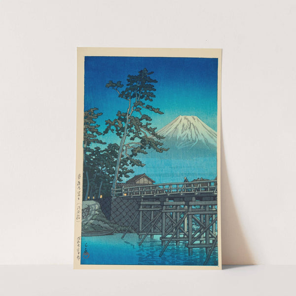 Tsukiyo no Fuji, Kawaibashi (Mt. Fuji in moonlight, Kawai Bridge) (1947) by Kawase Hasui