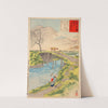 Tsukuba Mountain Seen from Sakura River at Hitachi by Kobayashi Kiyochika