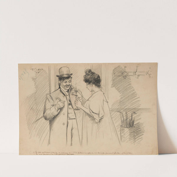 Tu fais rudement bien de m’éclairer car s’il te fallait compter sur ma bourse tu pourrais te fouiller, j’suis à sec (1906) by Fernand Louis Gottlob