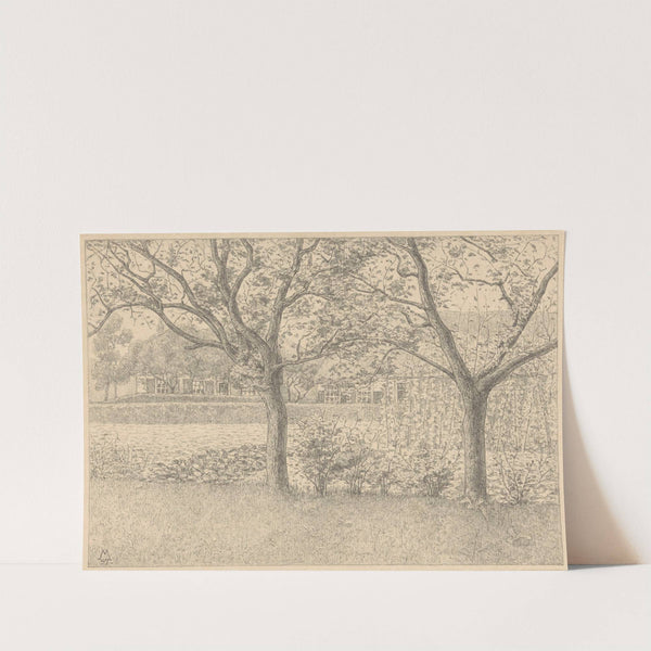 Tuin met bomen en stokbonen Tuin in Laren (1897) by Simon Moulijn