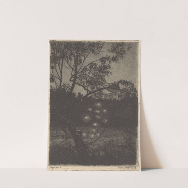 Tuin met lichtgevende boom (1911 - 1943) by Arend Hendriks