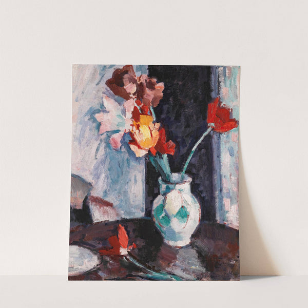 Tulips In A White Vase by Samuel John Peploe
