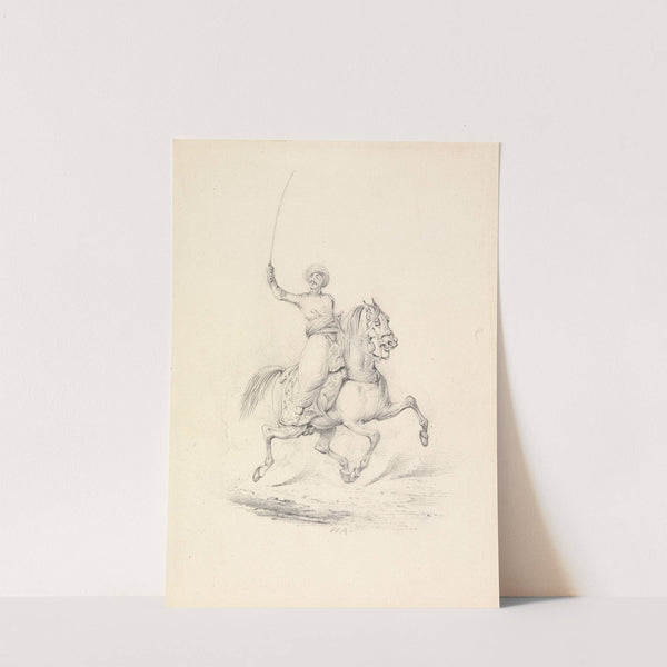 Turbaned Cavalryman, Right Arm with Curved Sword Upraised (between 1827 and 1851) by Henry Thomas Alken