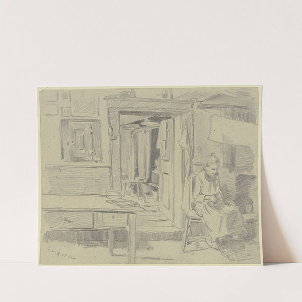 Türdurchblick mit Kartoffelschälerin by Jacob Happ