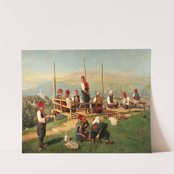 Türkisches Kaffeehaus in Sarajevo by Franz Leo Ruben