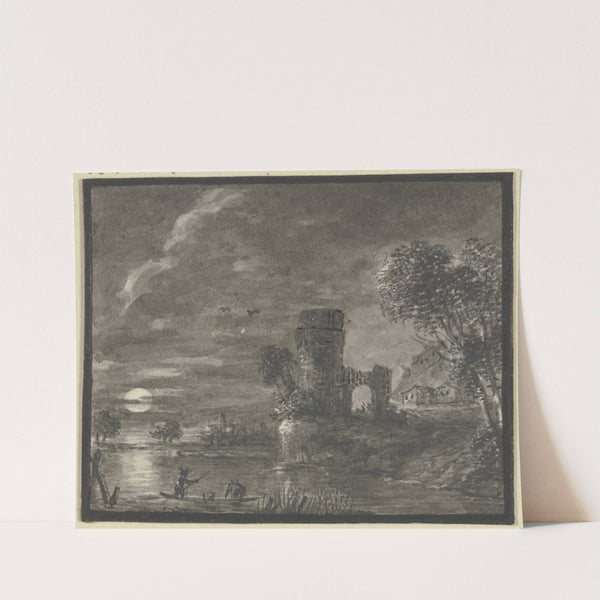 Turmruine am Wasser bei Mondschein by Johann Ludwig Ernst Morgenstern