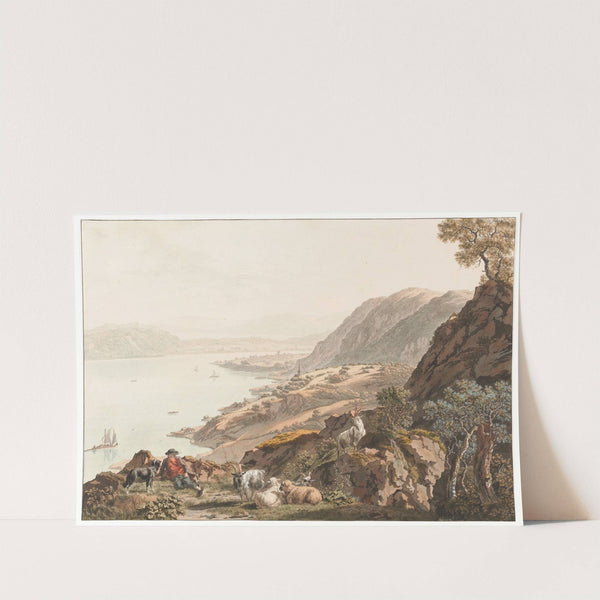 Twann und Bielersee von Nordosten by Johann Jakob Biedermann