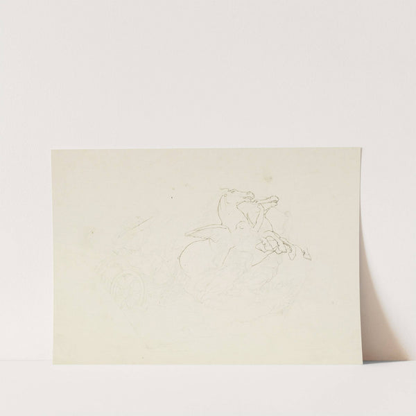 Twee engelen voeren een wagen door de lucht (1874 - 1925) by Jan Veth