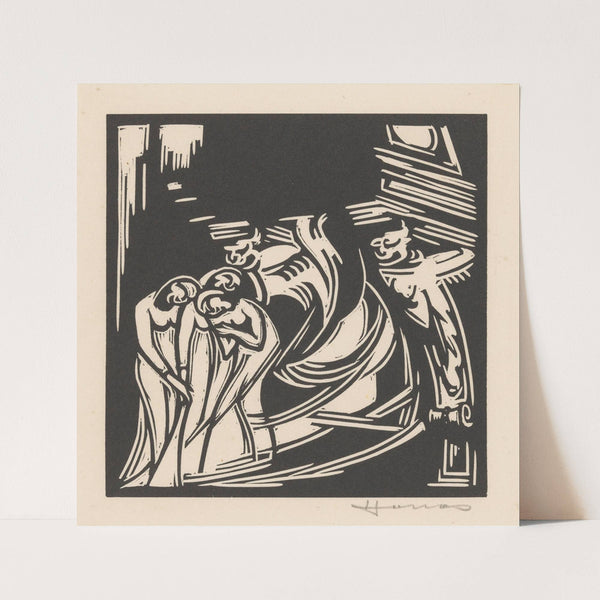 Twee fantasiefiguren bij drie vrouwen (1921) by Henri Jonas