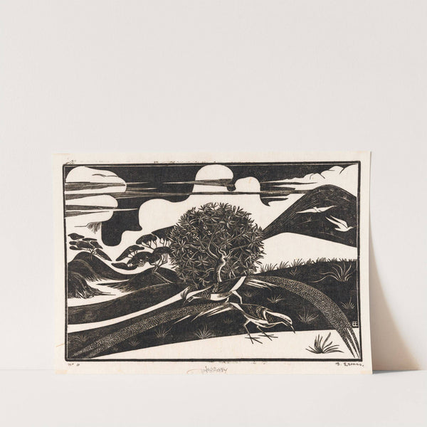 Twee fazanten in een heuvellandschap (1925) by Bernard Essers