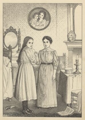 Twee jonge vrouwen in een slaapkamer
