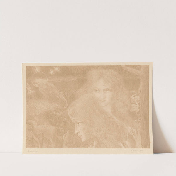 Twee jonge vrouwen, zwanen en een zaaiende oude man (1898) by Jan Toorop