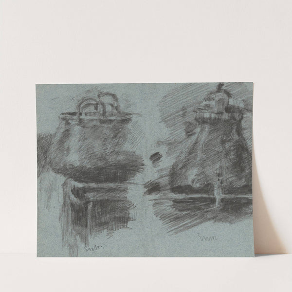 Twee koperen potten by James Ensor