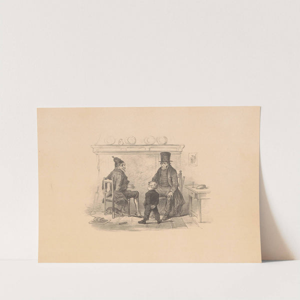 Twee mannen en jongen bij een open haard (1856) by Alexander Ver Huell