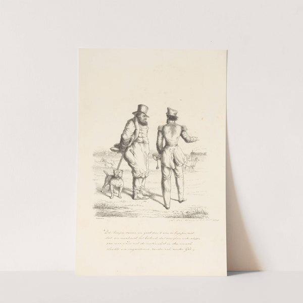 Twee mannen in gesprek over de trein (1865) by Alexander Ver Huell