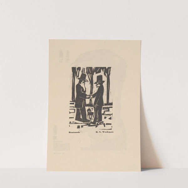 Twee mannen met hoeden by Hendrik Nicolaas Werkman