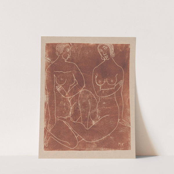 Twee naakte zittende vrouwen by Moissej Kogan