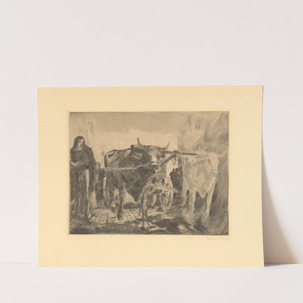 Twee ossen voor een wagen Ossewagen (1928) by Willem van Konijnenburg