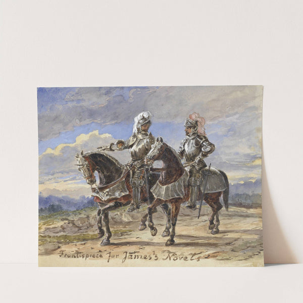 Twee ridders te paard in een landschap by Pieter van Loon