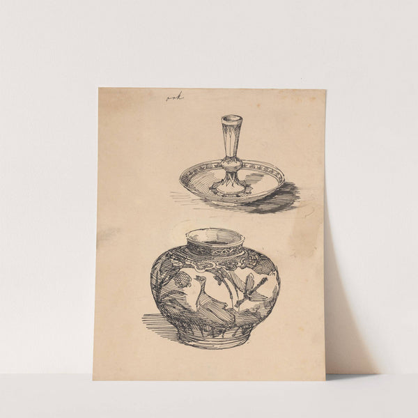 Twee stuks Perzisch aardewerk by Theo Nieuwenhuis