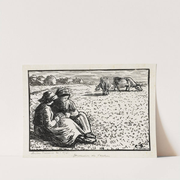 Twee veehoedsters (1884) by Lucien Pissarro