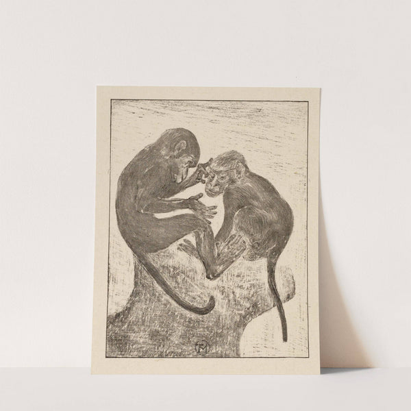 Twee vlooiende apen by Theo van Hoytema