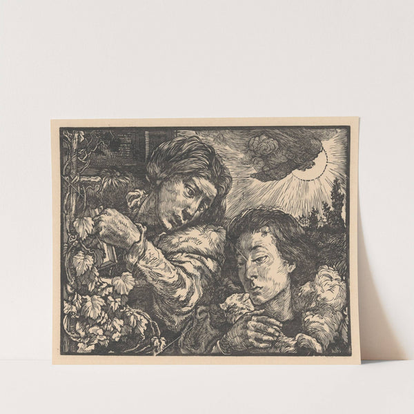 Twee vrouwen bij een wijnrank by Johannes Josephus Aarts