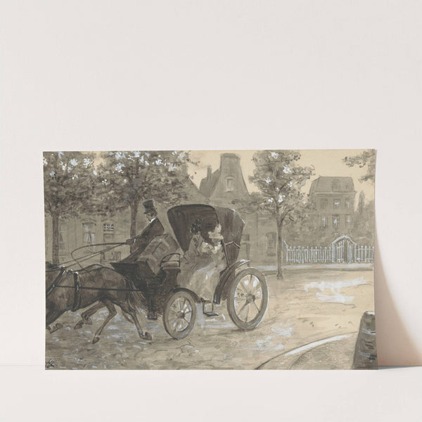 Twee vrouwen in een paardenkoets by H.C. Louwerse