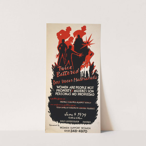 Twice battered; Women are people not property = Dos veces maltratada; Mujeres son personas no propiedad by Anonymous