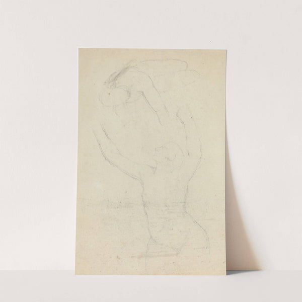 Two Airborne Figures Reaching out to One Another by John Flaxman