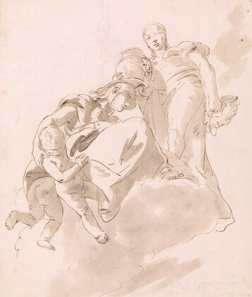 Two Allegorical Figures for a Ceiling