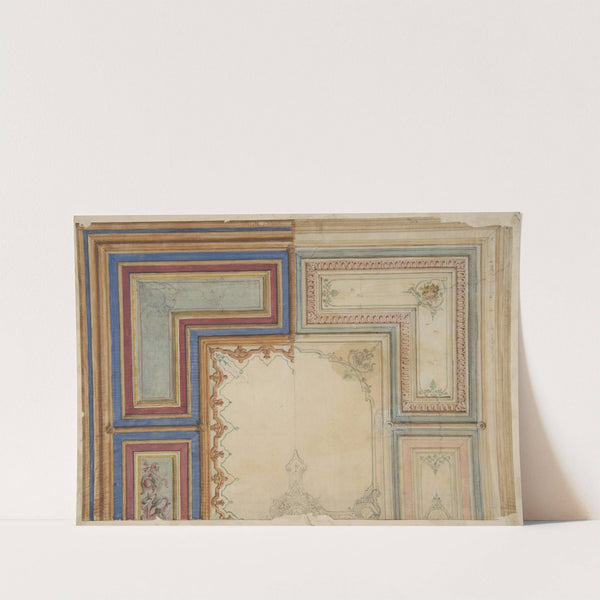 Two alternative designs for the painted decoration of a ceiling by Jules-Edmond-Charles Lachaise