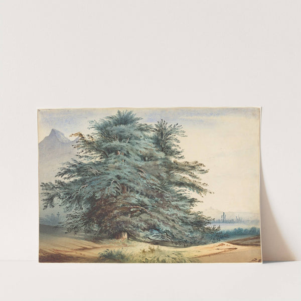 Two Ancient Trees before a Mountain Peak by Jules Dupré